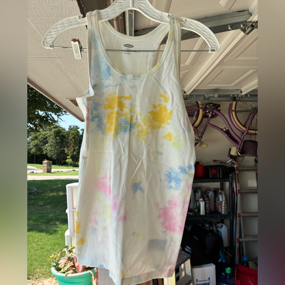 Old Navy Women's Tie-Dye Mini Dress - Yellow, Blue, Pink